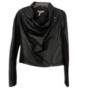 BCBGeneration Leather and Stretchy Knit Jacket Moto, Edgy, Street Style, Urban